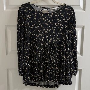 American Eagle Floral Black Women's Top